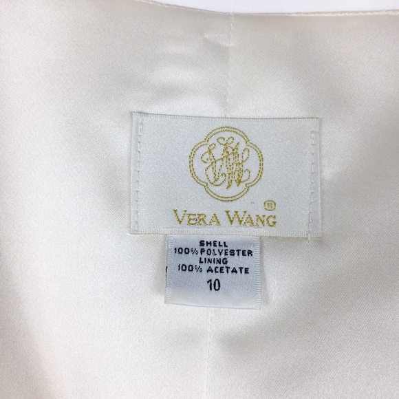 Vera Wang Wedding Dress Top Satin Bow Cream - Picture 2 of 8